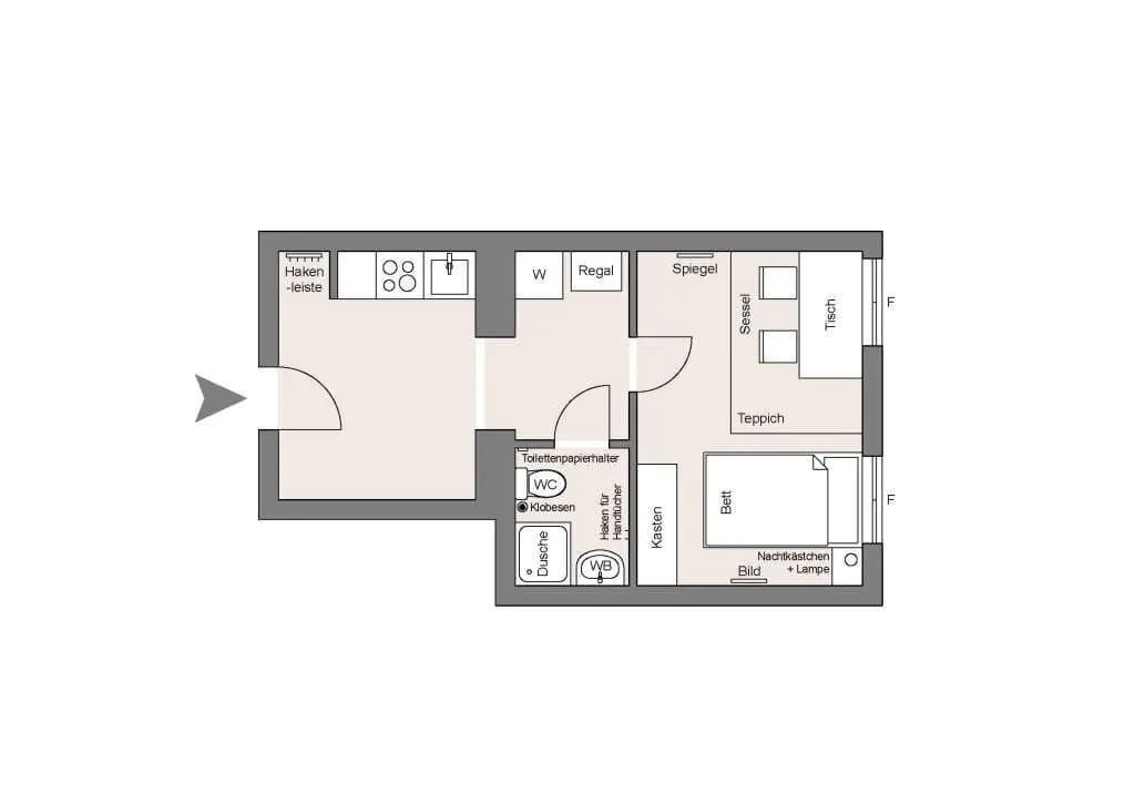 1-Zimmer-Wohnung mieten in Wien – 25,48 m², € 920 – Bild 6 von 6