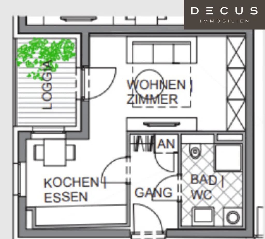 1-Zimmer-Wohnung mieten in Graz – 39 m², € 589 – Bild 2 von 2