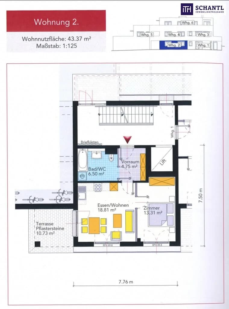 2-Zimmer-Wohnung kaufen in Graz – 43,37 m², € 198.000 – Bild 4 von 21