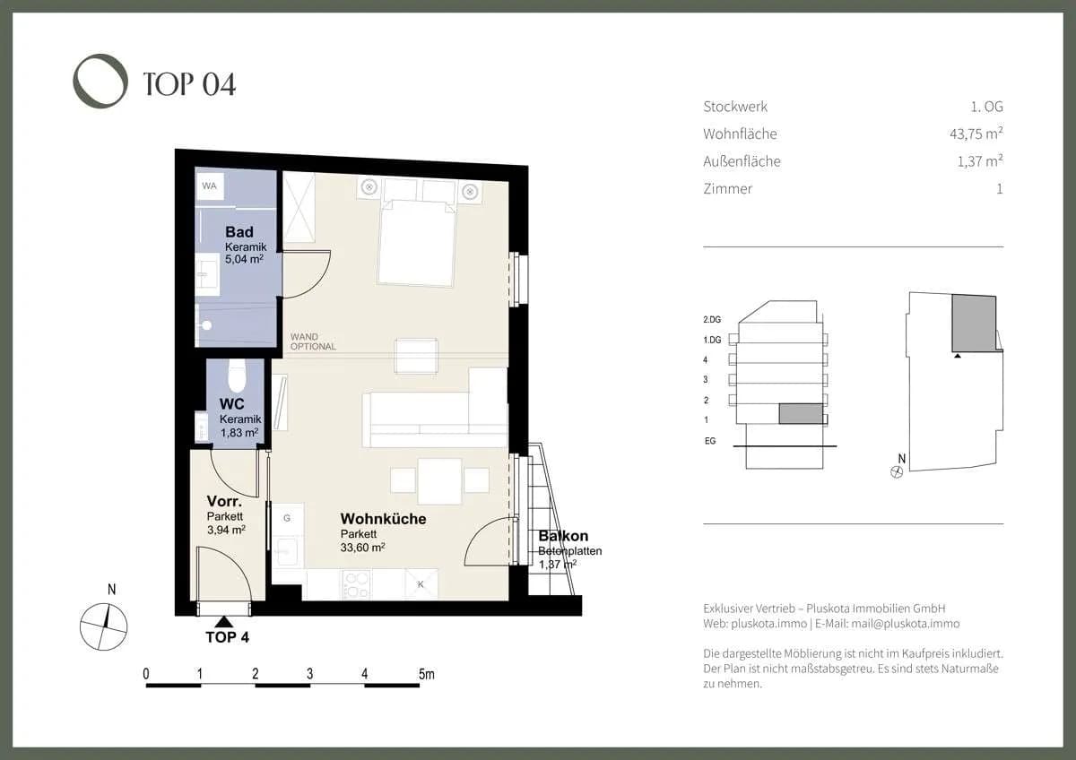 1-Zimmer-Wohnung kaufen in Wien – 43,9 m², € 275.000 – Bild 11 von 12
