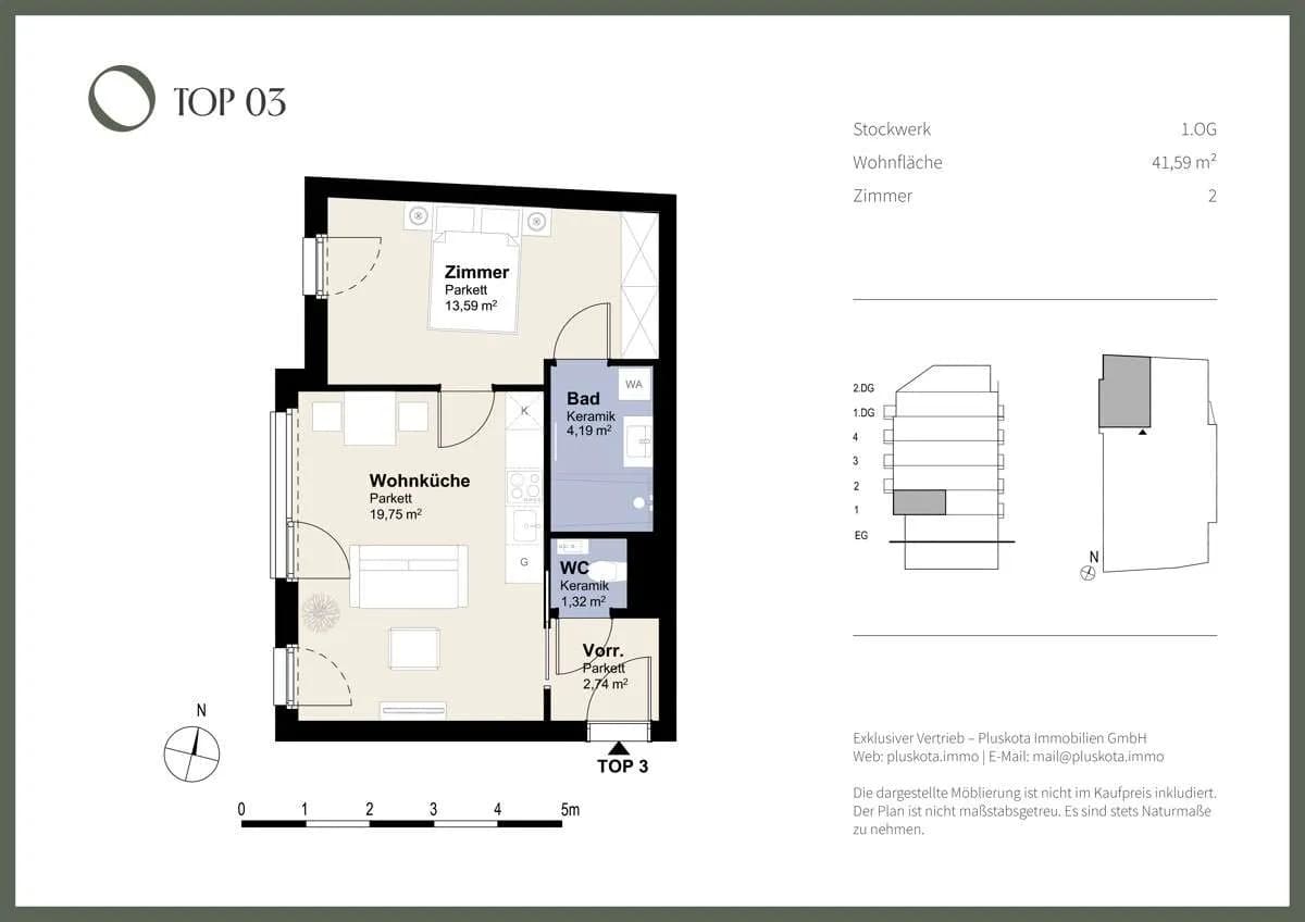2-Zimmer-Wohnung kaufen in Wien – 41,59 m², € 260.000 – Bild 10 von 11