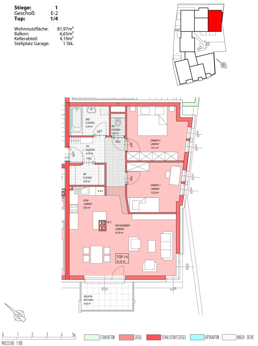3-Zimmer-Wohnung mieten in Neunkirchen – 81,97 m², € 770 – Bild 2 von 2