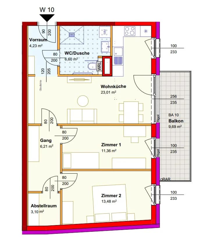 3-Zimmer-Wohnung mieten in Gänserndorf – 67,99 m², € 784 – Bild 2 von 2