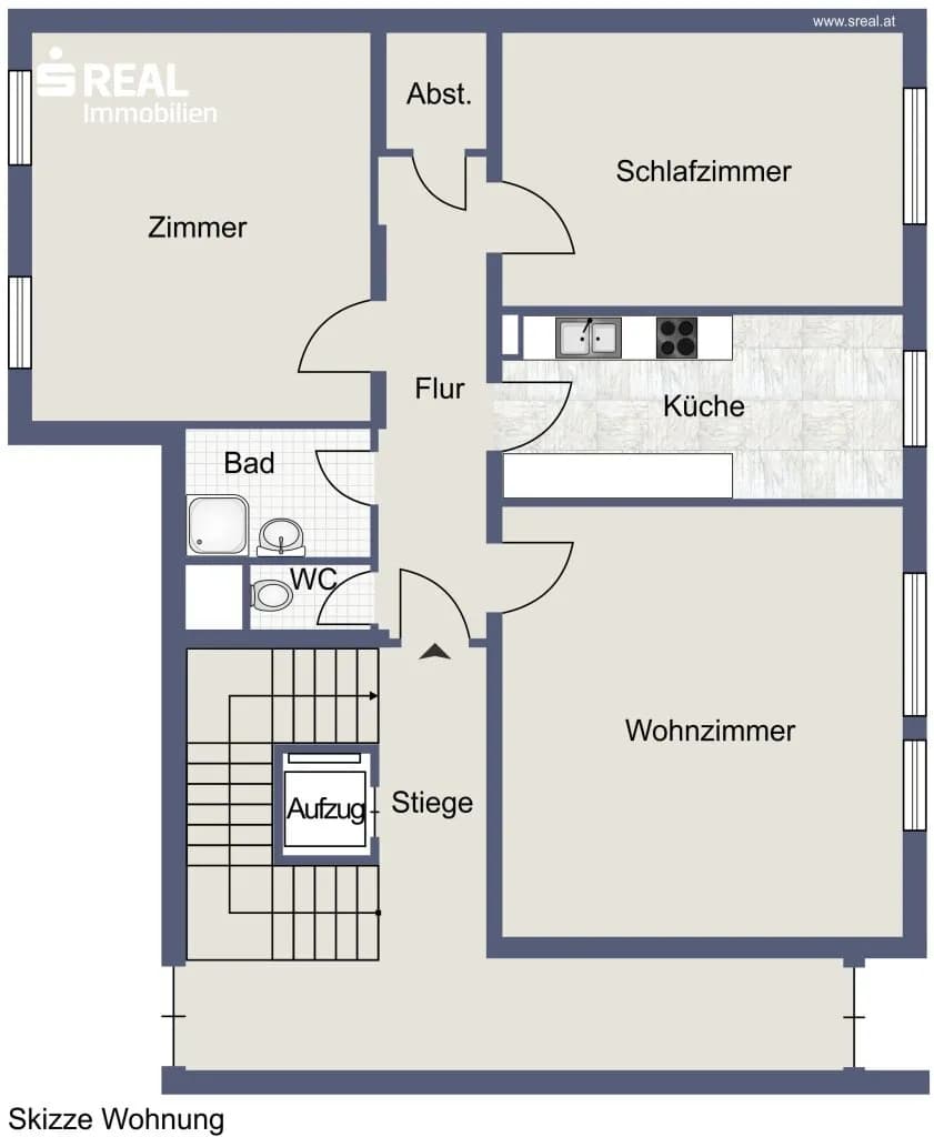 3-Zimmer-Wohnung kaufen in Wien – 100 m², € 309.800 – Bild 8 von 9