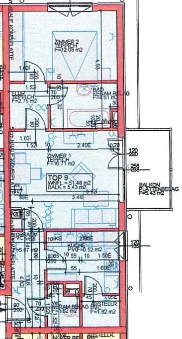 2-Zimmer-Wohnung mieten in Wiener Neustadt Land – 51,46 m², € 448 – Bild 2 von 2