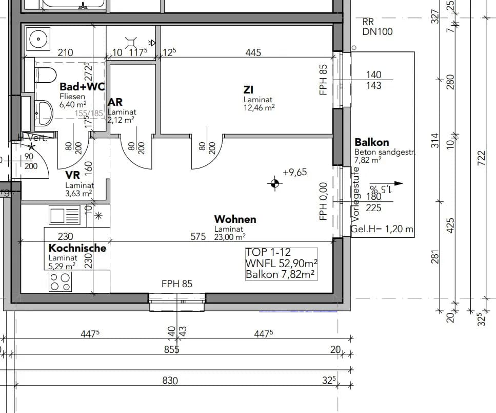 2-Zimmer-Wohnung mieten in Amstetten – 52,9 m², € 544 – Bild 2 von 11