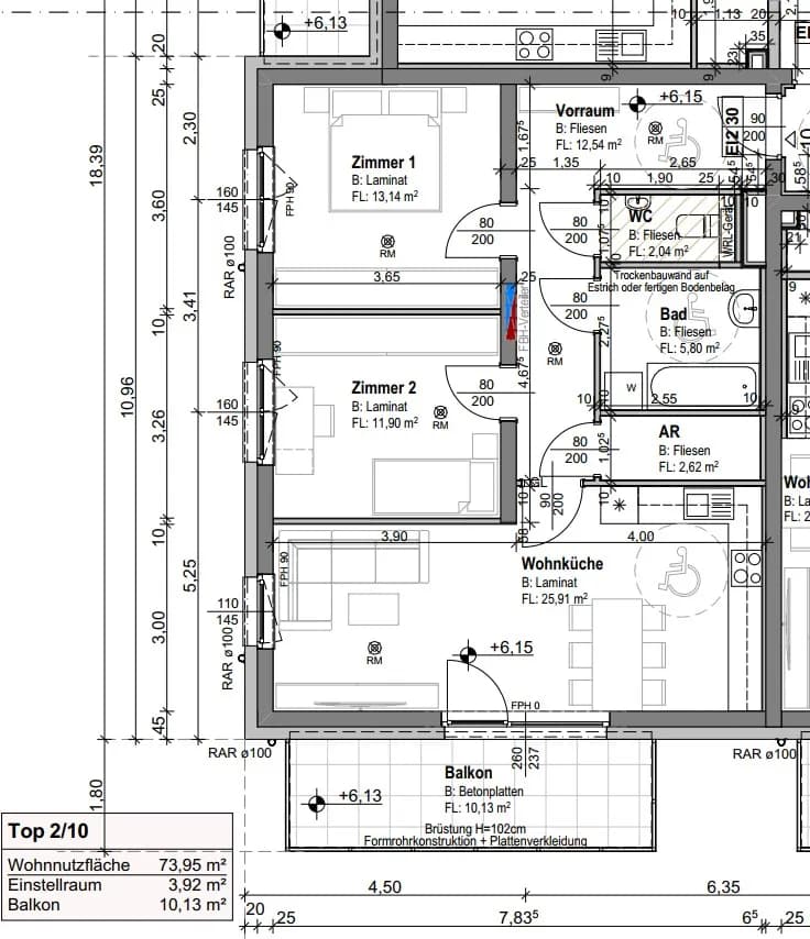 3-Zimmer-Wohnung mieten in Neunkirchen – 73,78 m², € 933 – Bild 2 von 10