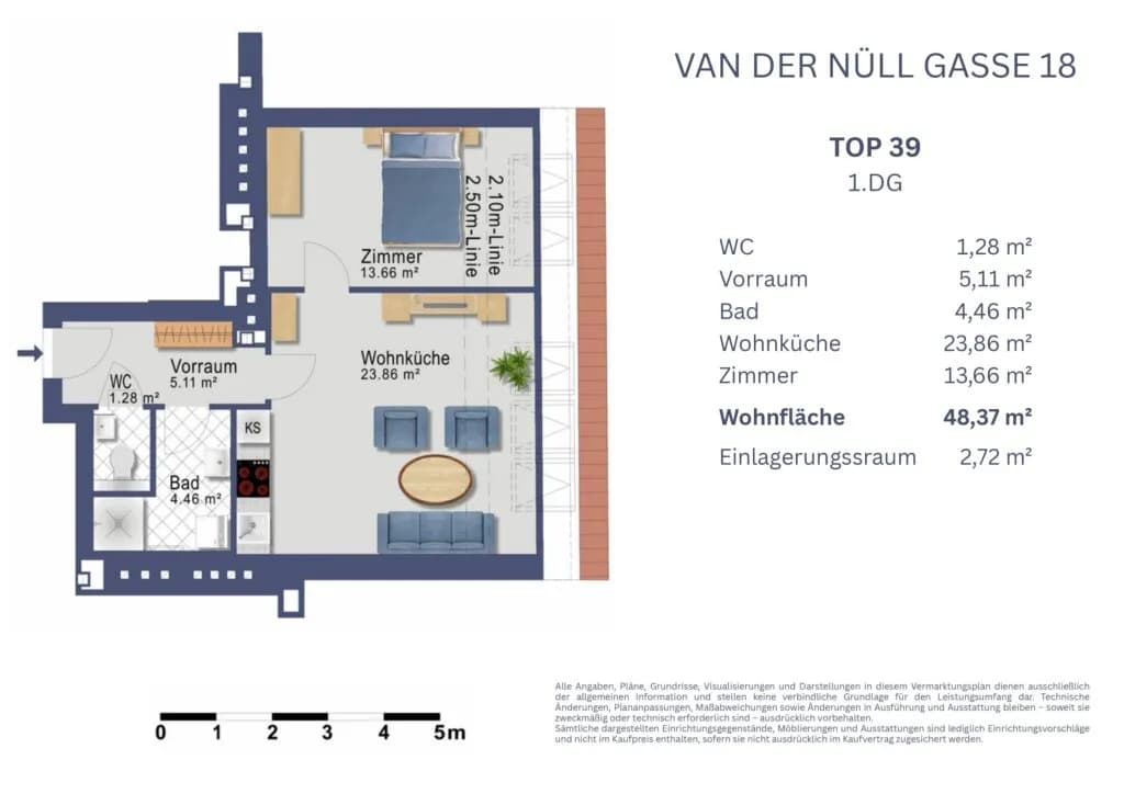 2-Zimmer-Wohnung kaufen in Wien – 48,37 m², € 299.900 – Bild 17 von 17