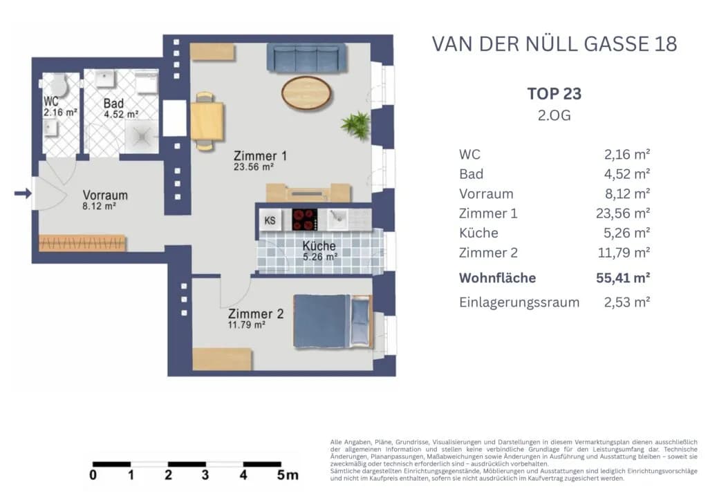 2-Zimmer-Wohnung kaufen in Wien – 55,41 m², € 299.900 – Bild 17 von 17
