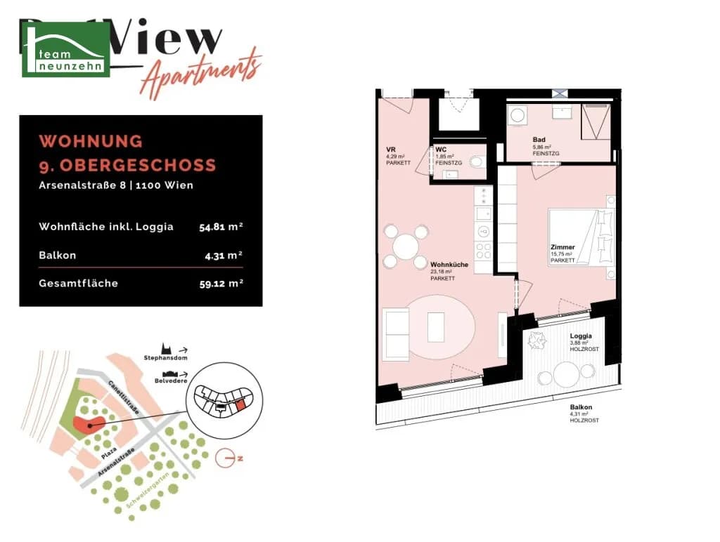 2-Zimmer-Wohnung mieten in Wien – 50,93 m², € 1.249 – Bild 28 von 28