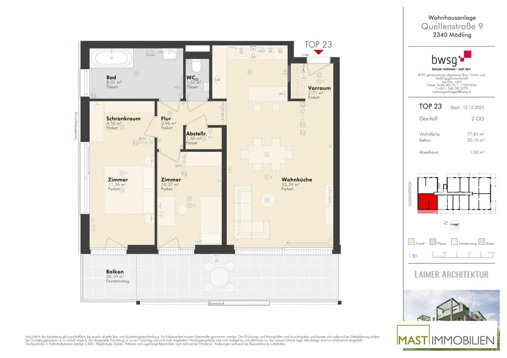 3-Zimmer-Wohnung kaufen in Mödling – 77,83 m², € 599.000 – Bild 17 von 17