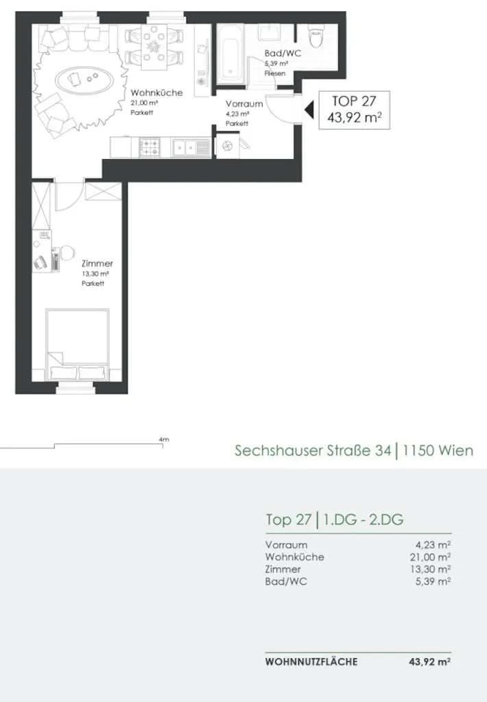 2-Zimmer-Wohnung kaufen in Wien – 43,92 m², € 239.000 – Bild 12 von 12