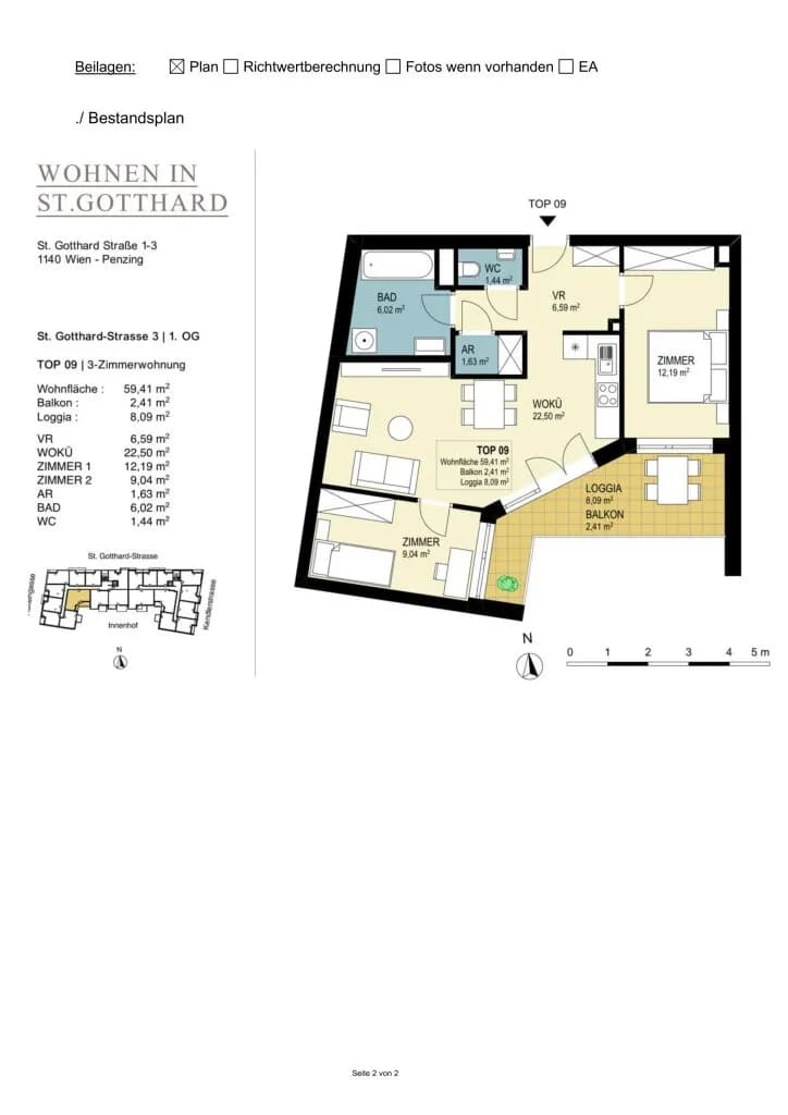 3-Zimmer-Wohnung mieten in Wien – 59,41 m², € 1.599 – Bild 28 von 28