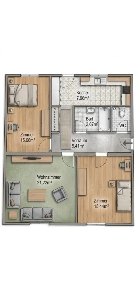 3-Zimmer-Wohnung kaufen in Wien – 73 m², € 349.000 – Bild 10 von 10