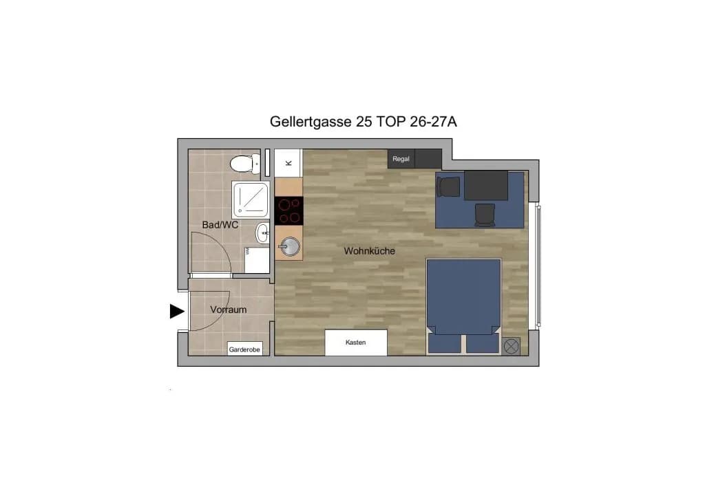 1-Zimmer-Wohnung mieten in Wien – 29 m², € 920 – Bild 11 von 11