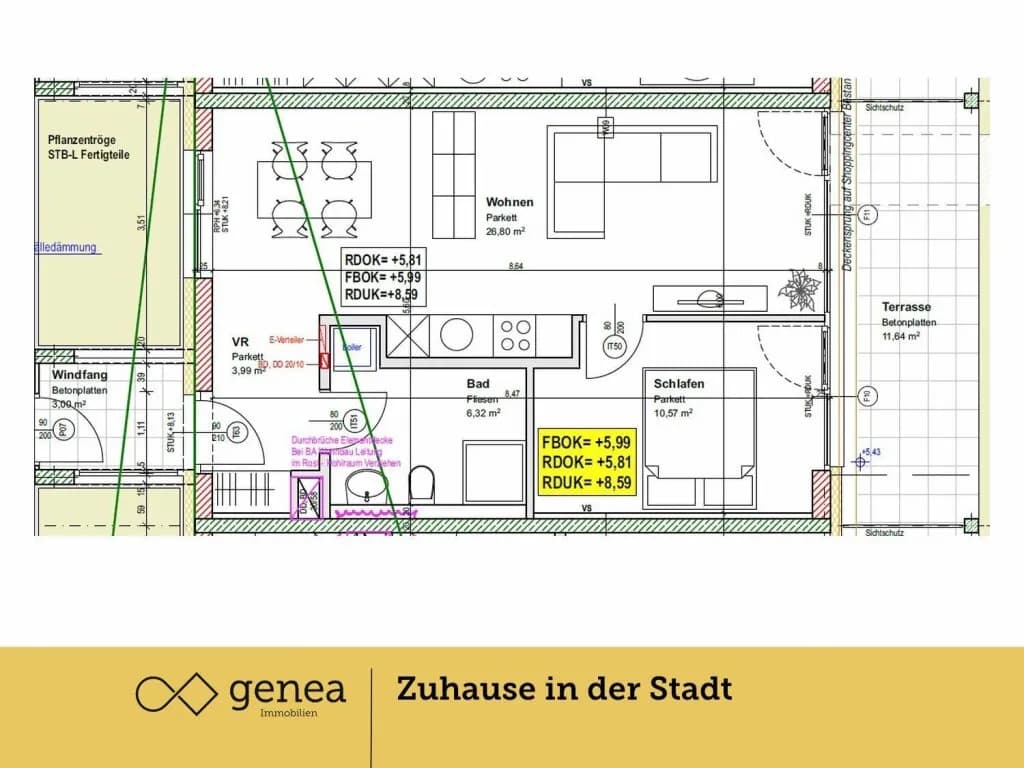 2-Zimmer-Wohnung mieten in Graz – 60,78 m², € 849 – Bild 2 von 9