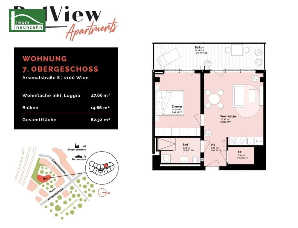 2-Zimmer-Wohnung mieten in Wien – 47,66 m², € 1.199 – Bild 25 von 25