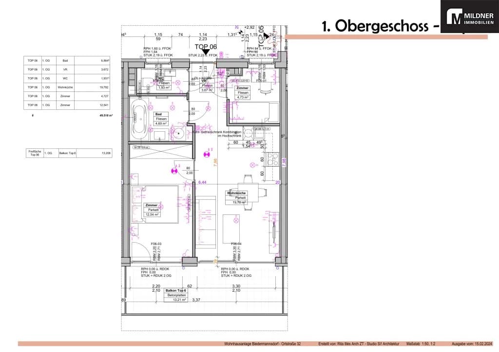 3-Zimmer-Wohnung kaufen in Mödling – 49,51 m², € 325.000 – Bild 5 von 5