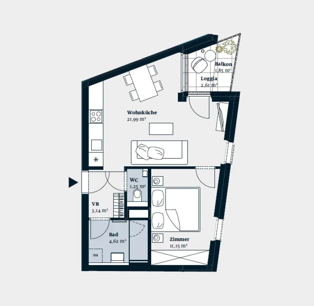 2-Zimmer-Wohnung mieten in Wien – 42,15 m², € 1.190 – Bild 25 von 25