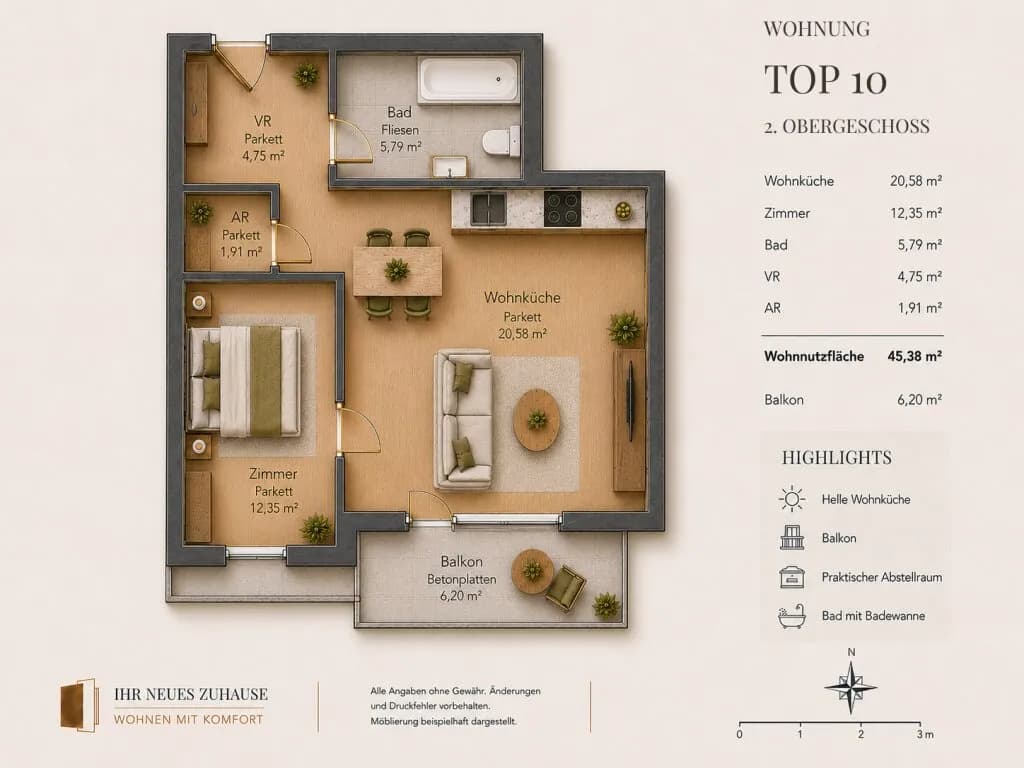 2-Zimmer-Wohnung kaufen in Wien – 45,38 m², € 319.000 – Bild 15 von 15
