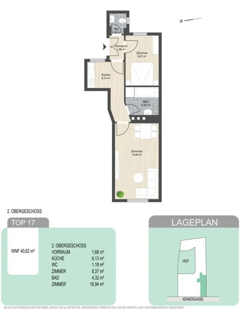 2-Zimmer-Wohnung kaufen in Wien – 40,62 m², € 299.000 – Bild 10 von 10