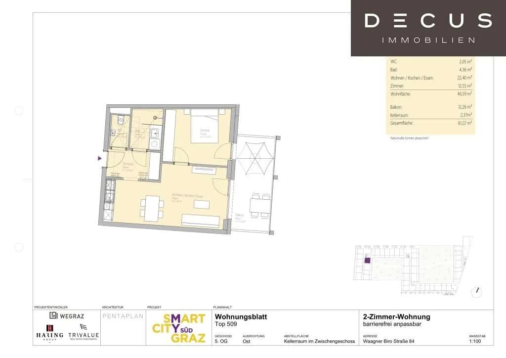 2-Zimmer-Wohnung mieten in Graz – 46,32 m², € 699 – Bild 15 von 15
