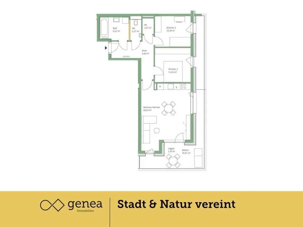 3-Zimmer-Wohnung kaufen in Graz – 70,19 m², € 329.000 – Bild 2 von 23