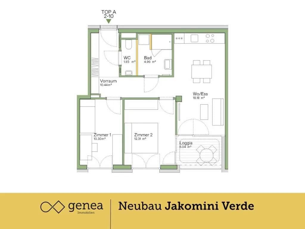 3-Zimmer-Wohnung kaufen in Graz – 58,13 m², € 299.000 – Bild 2 von 20
