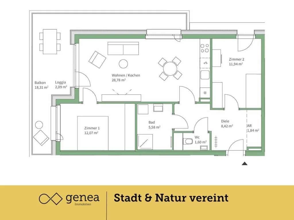 3-Zimmer-Wohnung kaufen in Graz – 70,23 m², € 355.000 – Bild 2 von 22