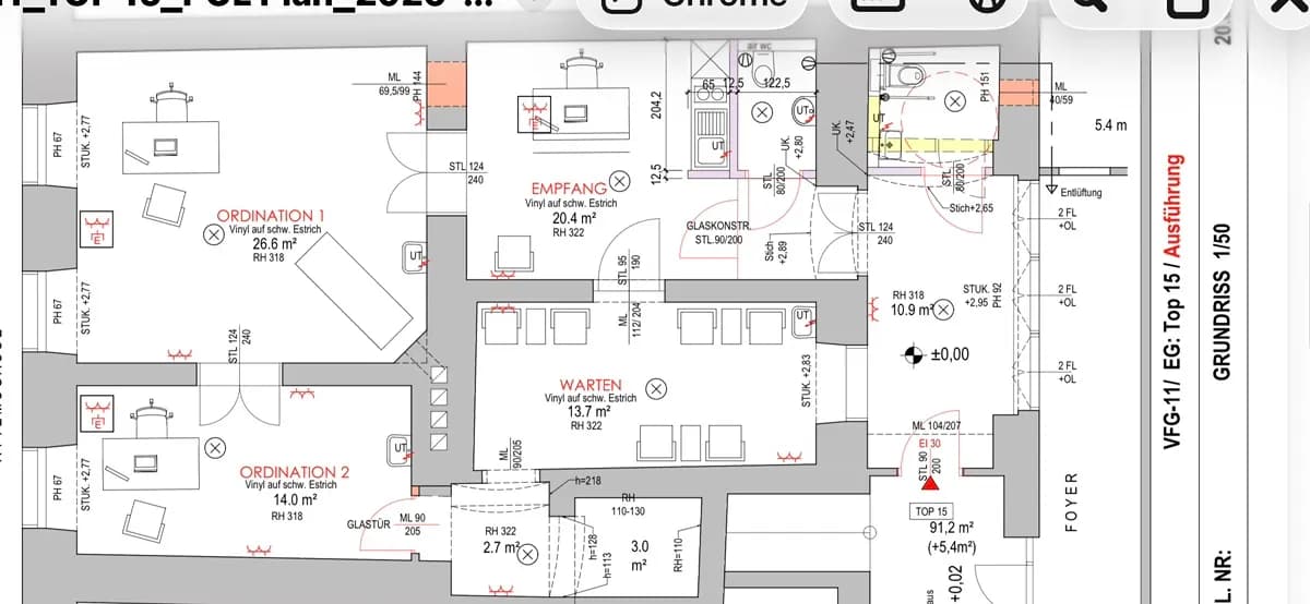 3-Zimmer-Gewerbeimmobilie mieten in Graz – 91 m², € 1.368