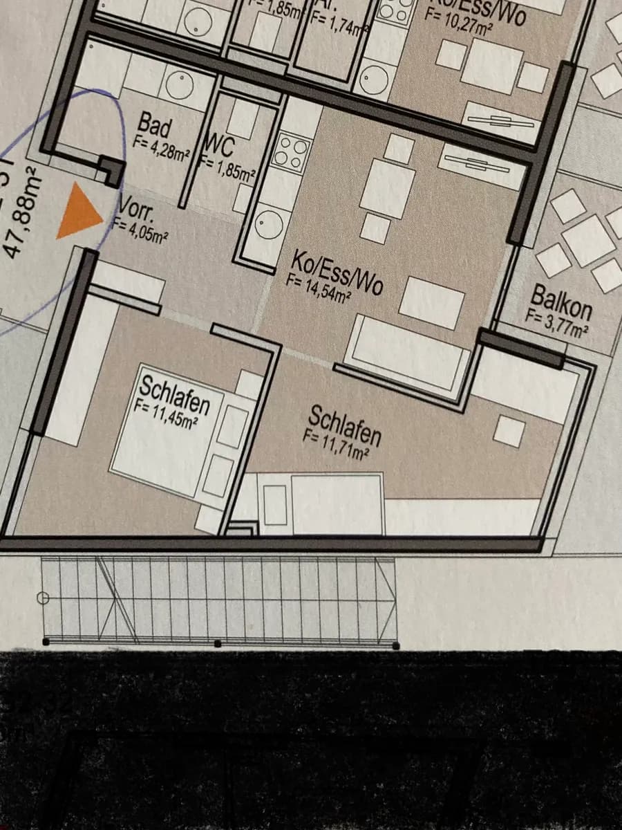 3-Zimmer-Wohnung mieten in Graz – 48 m², € 820