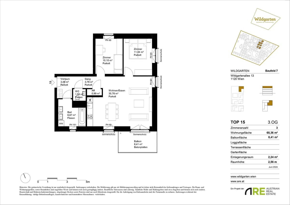 3-Zimmer-Wohnung mieten in Wien – 68,36 m², € 1.289 – Bild 12 von 17
