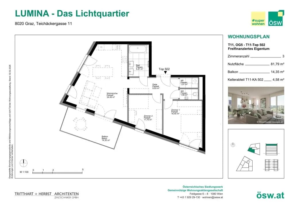 3-Zimmer-Wohnung kaufen in Graz – 81,79 m², € 399.000 – Bild 2 von 11