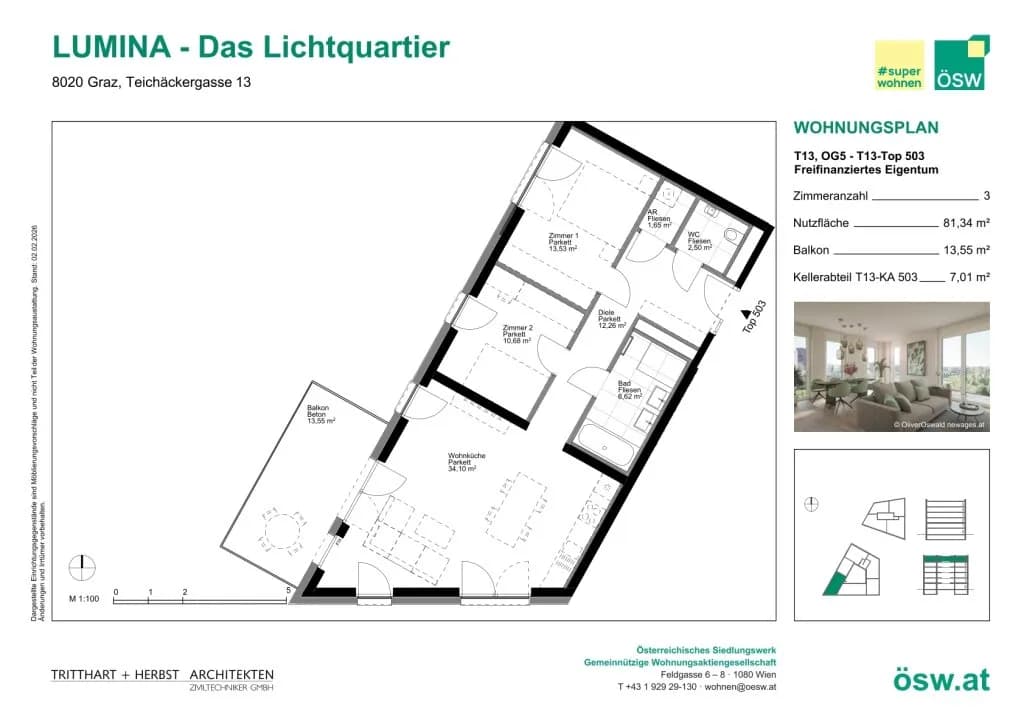 4-Zimmer-Wohnung kaufen in Graz – 81,34 m², € 399.000 – Bild 2 von 11