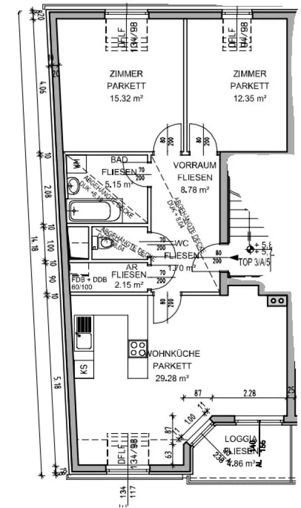 2-Zimmer-Wohnung mieten in Tulln – 79,59 m², € 668 – Bild 2 von 2