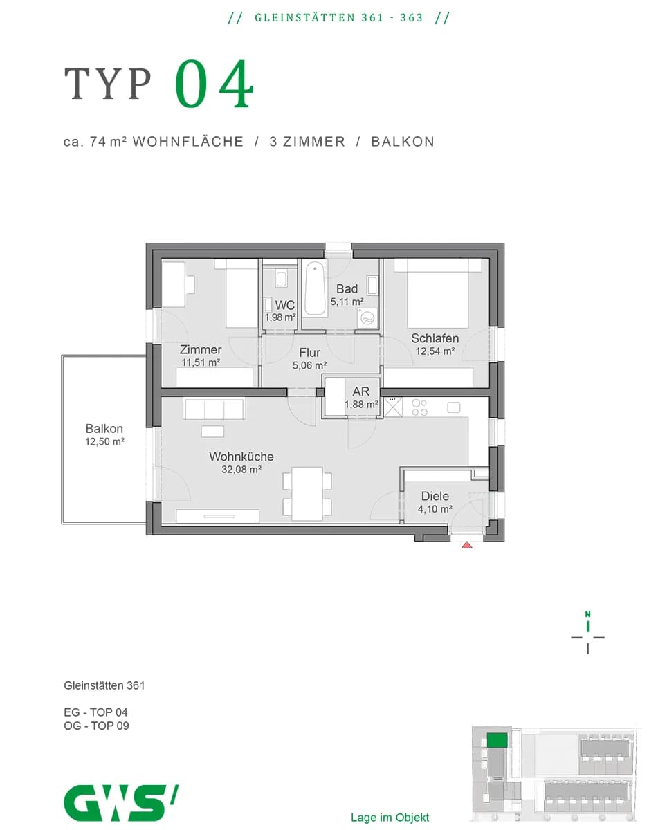 3-Zimmer-Wohnung mieten in Leibnitz – 74,26 m², € 844 – Bild 5 von 5