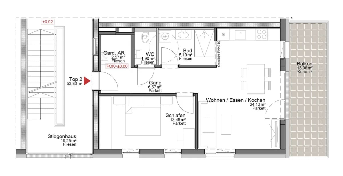 2-Zimmer-Wohnung kaufen in Linz – 53,83 m², € 409.000 – Bild 2 von 18