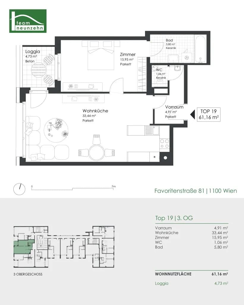 2-Zimmer-Wohnung mieten in Wien – 59,8 m², € 1.065 – Bild 11 von 11