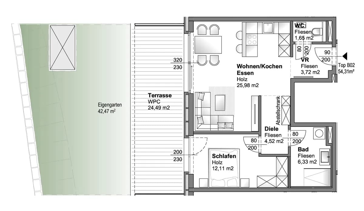 2-Zimmer-Wohnung kaufen in Linz – 54,31 m², € 409.000 – Bild 2 von 20