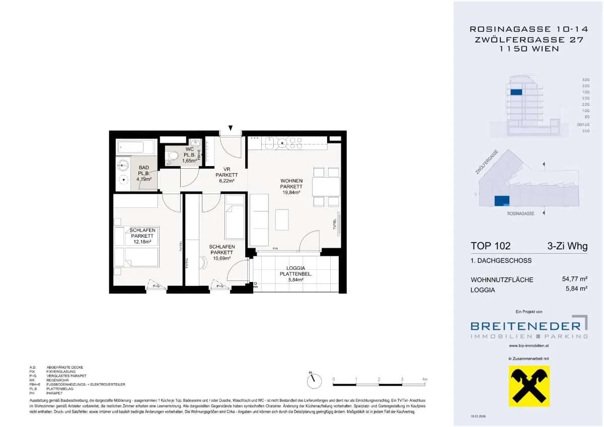 3-Zimmer-Wohnung kaufen in Wien – 56,45 m², € 448.100 – Bild 4 von 4