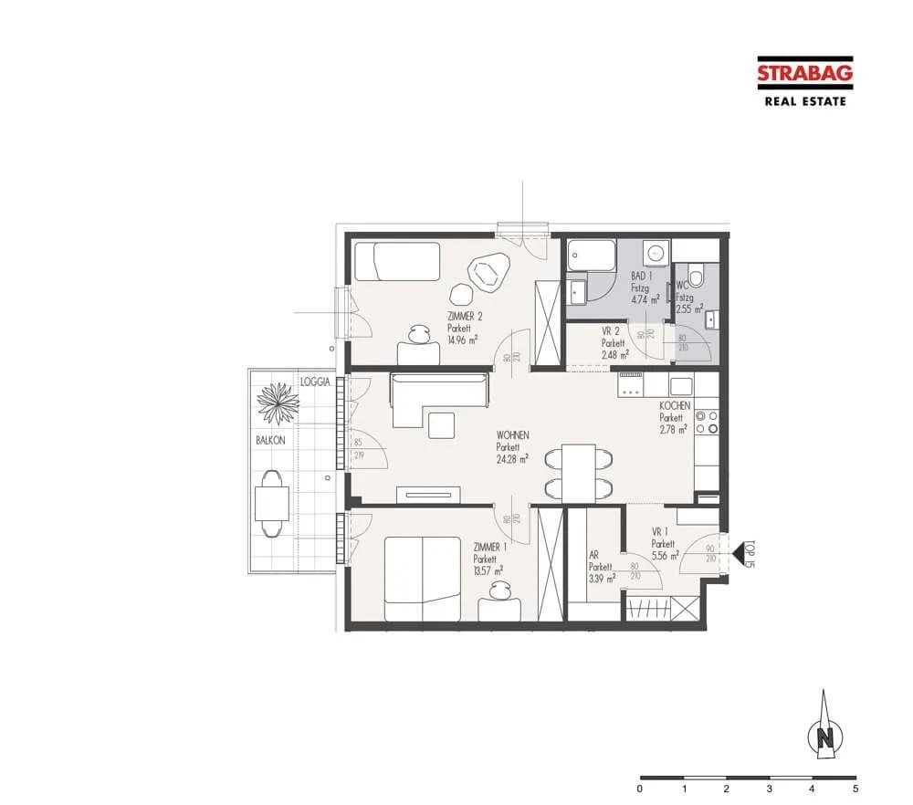 3-Zimmer-Wohnung kaufen in Wien – 73,69 m², € 446.000 – Bild 2 von 2