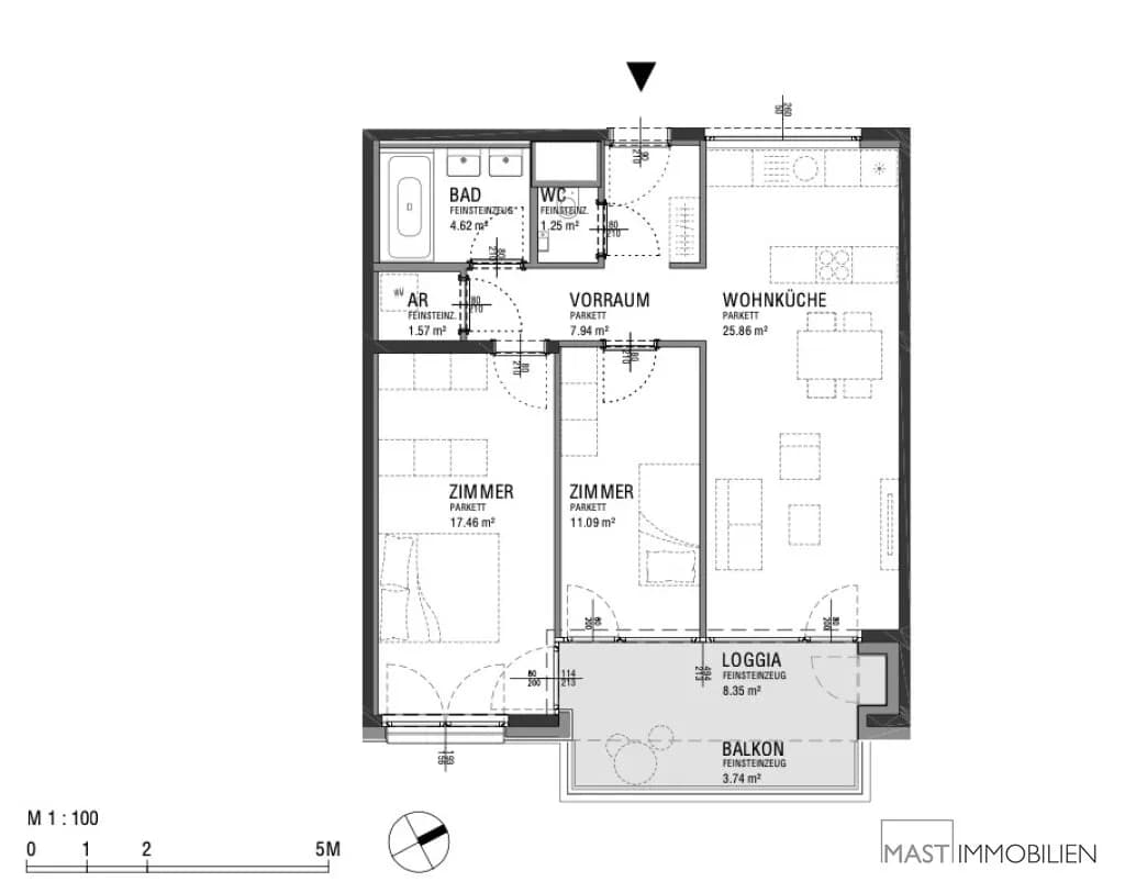 3-Zimmer-Wohnung kaufen in Wien – 78,18 m², € 450.000 – Bild 11 von 11