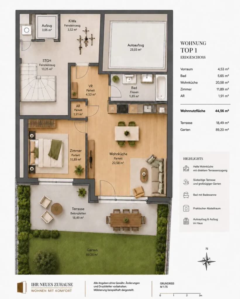 2-Zimmer-Wohnung kaufen in Wien – 44,56 m², € 349.000 – Bild 15 von 15