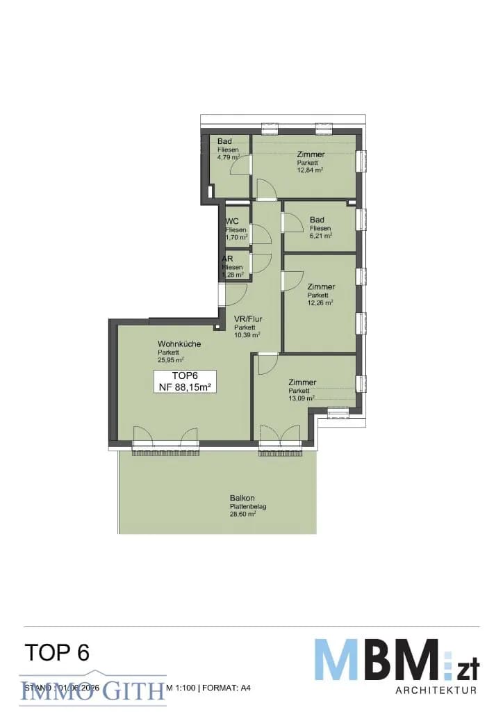 4-Zimmer-Wohnung kaufen in Mödling – 88,15 m², € 729.750 – Bild 8 von 8