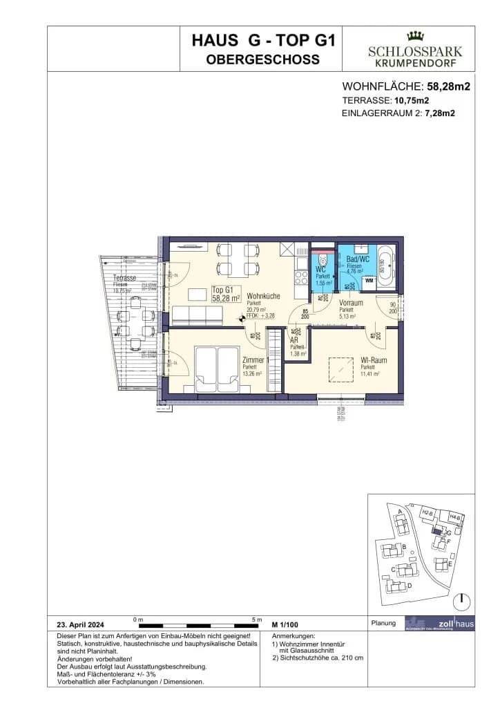 2-Zimmer-Wohnung kaufen in Klagenfurt Land – 58,28 m², € 335.000 – Bild 6 von 6