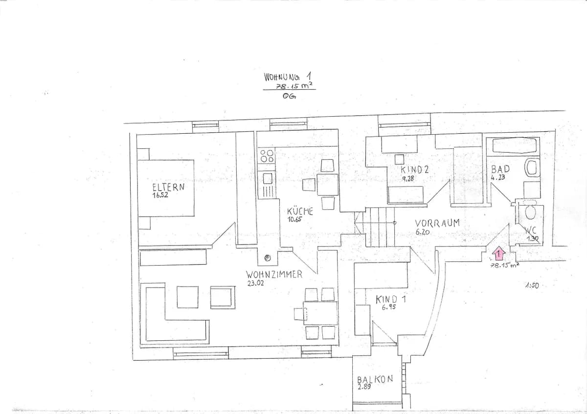 Wohnung kaufen in Murau – 78,15 m², € 106.000