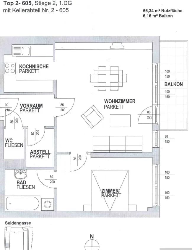 2-Zimmer-Wohnung mieten in Wien – 56,34 m², € 1.185 – Bild 11 von 14
