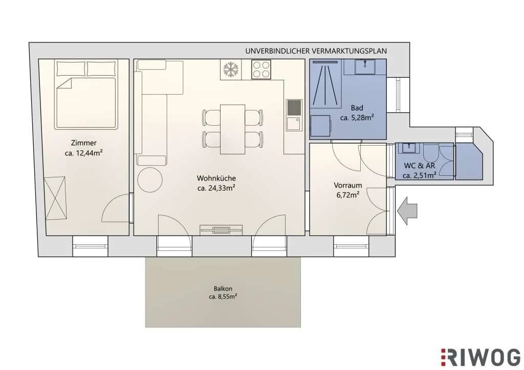 2-Zimmer-Wohnung kaufen in Wien – 49,47 m², € 349.900 – Bild 20 von 20