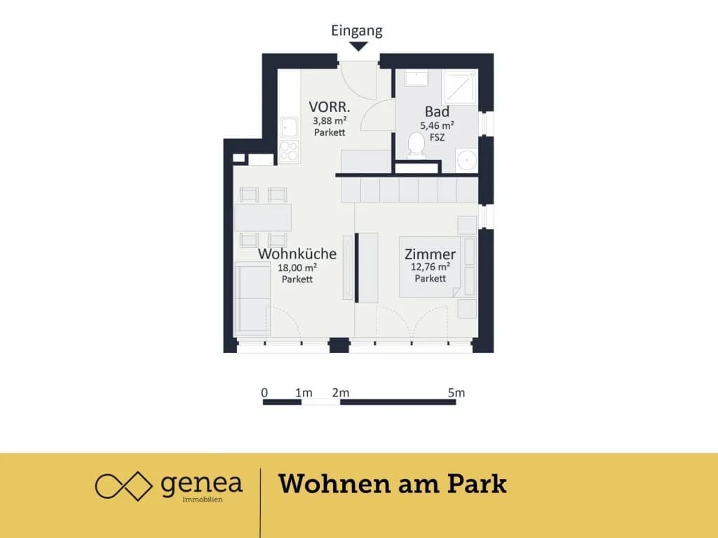 2-Zimmer-Wohnung kaufen in Graz – 40,77 m², € 265.000 – Bild 2 von 4