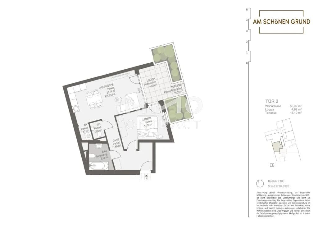 2-Zimmer-Wohnung kaufen in Wien – 56,99 m², € 365.500 – Bild 10 von 10
